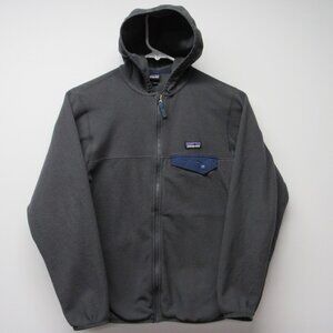 Patagonia Boys Kids' Micro D Snap-T Hooded Jacket Full Zip Gray Size L 12 #65465